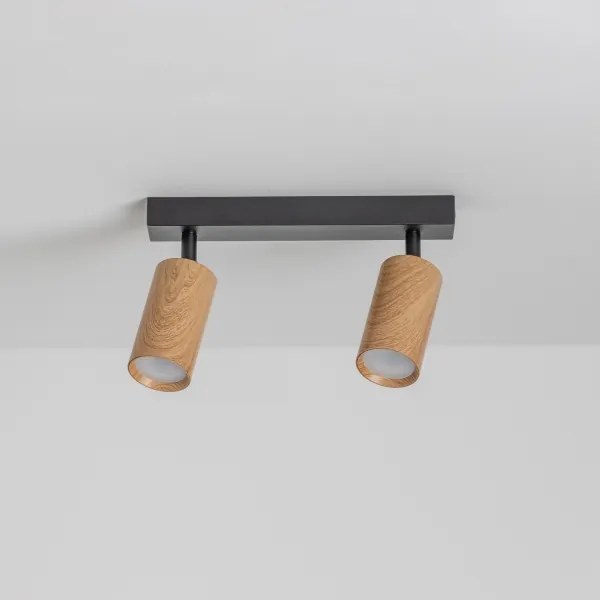 Brilagi - Spotlámpa SELE 2xGU10/30W/230V fekete/tölgy dekor