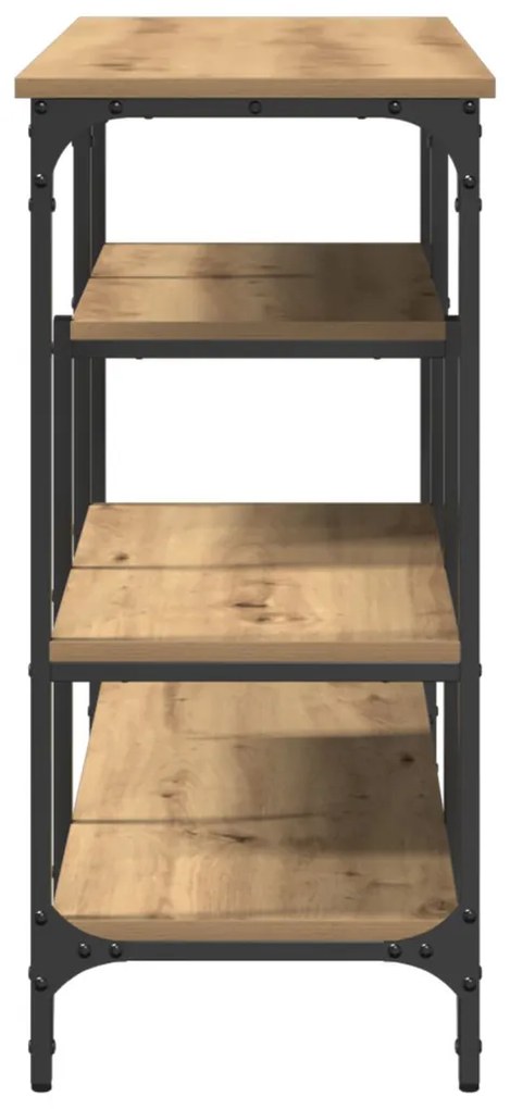Konzolasztal Mesteri Tölgy 100x35x75 cm Műanyag Fa és Acél