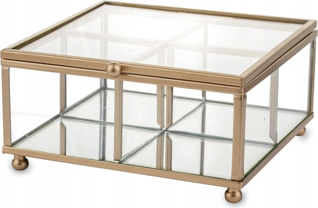 Arany ékszerdoboz üveg ékszerdoboz minimalizmus glamour