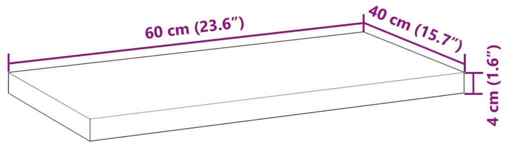 2 db olajbevonatú tömör akácfa függőpolc 60 x 40 x 4 cm