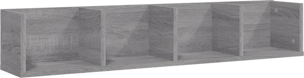 vidaXL szürke sonoma színű szerelt fa fali CD-polc 100 x 18 x 18 cm