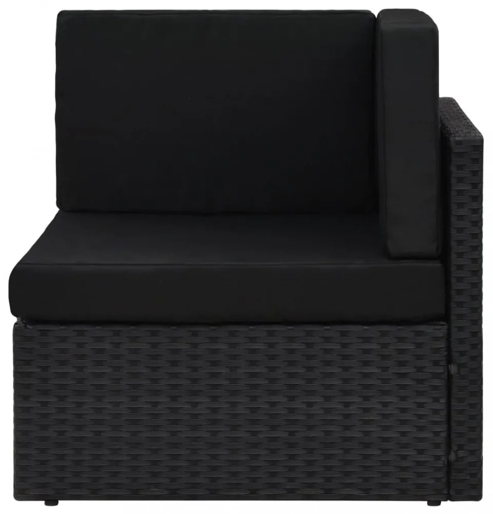 10 részes fekete polyrattan kerti ülőgarnitúra