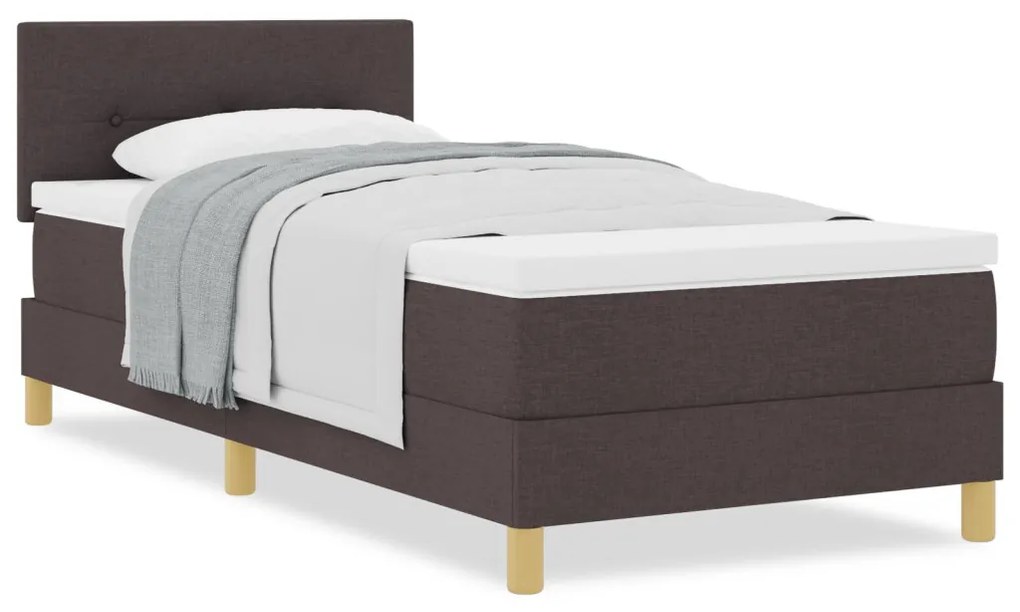 Box Spring Ágy Matraccal Sötétbarna 90x200 cm Szövet