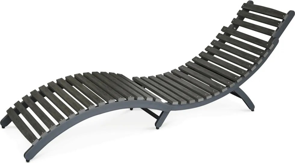 Kerti napozóágy 54x192x68 cm, alumínium, szürke, GREY