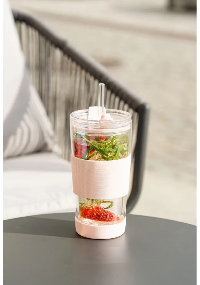Rózsaszín termobögre 600 ml Fuori – Vialli Design