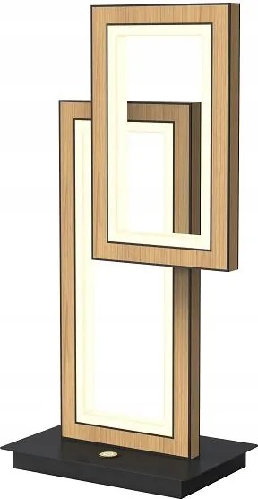 Téglalap alakú éjjeli lámpa fa színben, érintőképernyős fényerőszabályzóval Pescara