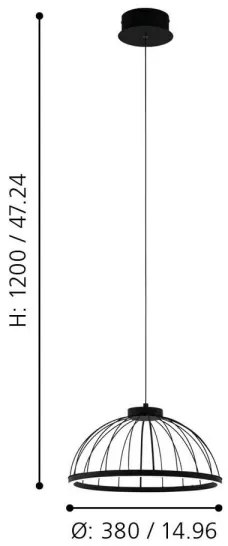 Eglo 99401 - LED Csillár zsinóron BOGOTENILLO LED/22W/230V