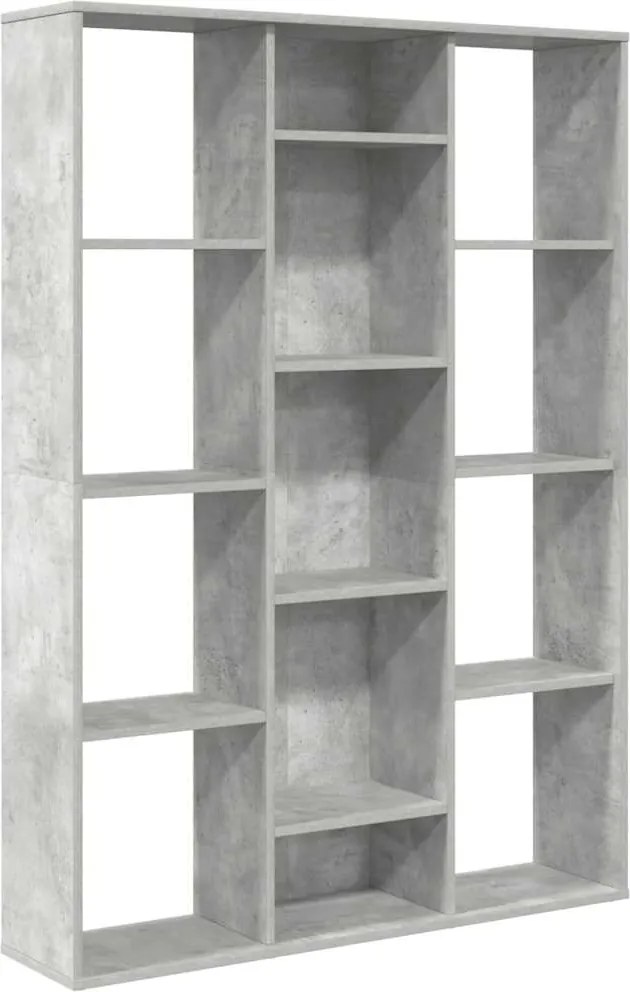 vidaXL betonszürke térelválasztó/könyvszekrény 100 x 24 x 140 cm