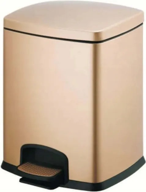 Pedálos kosár Stella Premium téglalap alakú 5 L, soft close arany