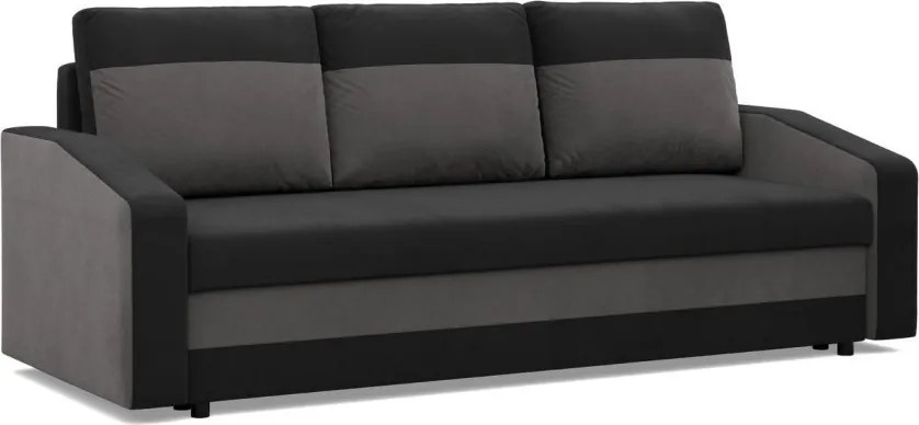 Hewlet kanapéágy, szövet anyag, bonell töltet, fekete - szürke