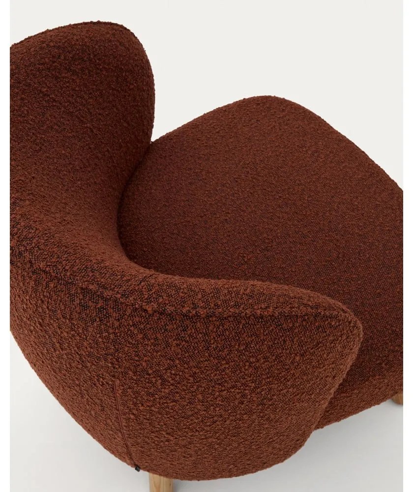 Terrakotta színű buklé fotel Ulit – Kave Home