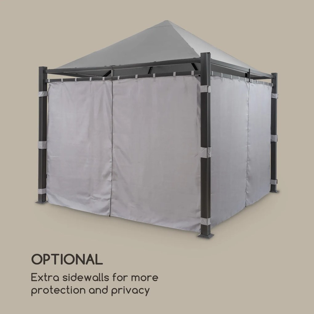 Blumfeldt Pantheon Illumina, pavilon tetővel, polikarbonát, alumínium, fekete