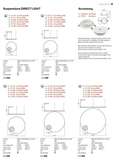 Redo 01-1713 - LED Dimmelhető csillár zsinóron ORBIT LED/55W/230V bronz