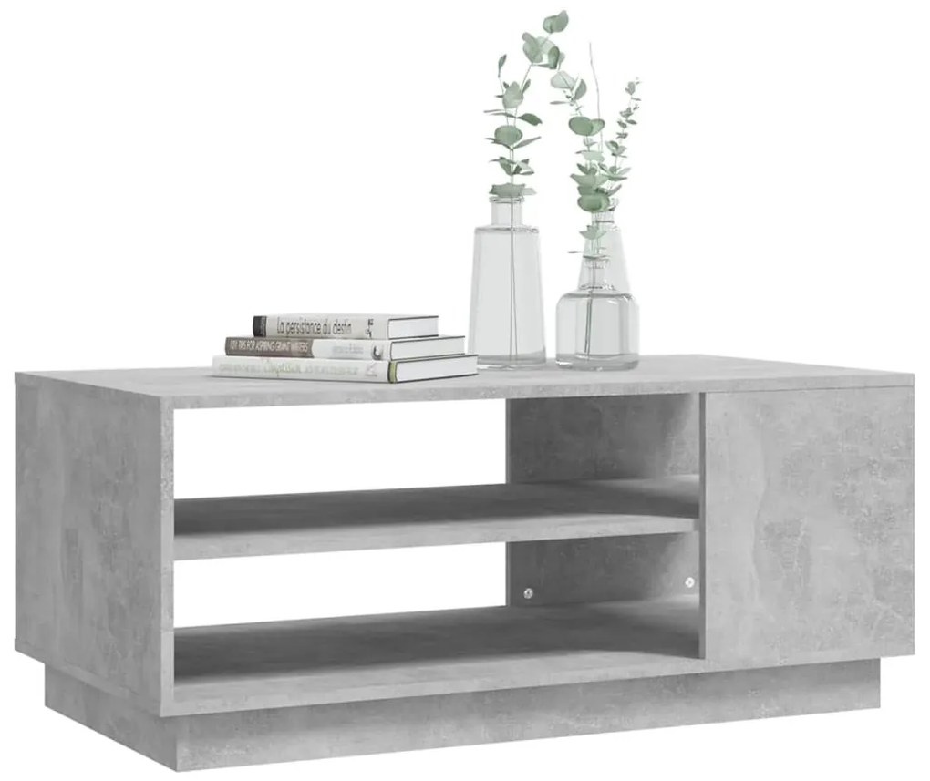 Betonszürke szerelt fa dohányzóasztal 102x55x43 cm