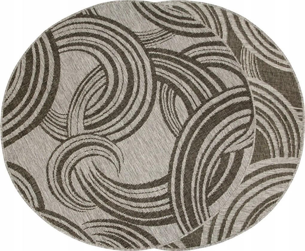 Kerek Zsinóros Szőnyeg Szürke Grafit Kerekekkel Outdoor Brussels átm. 160 cm