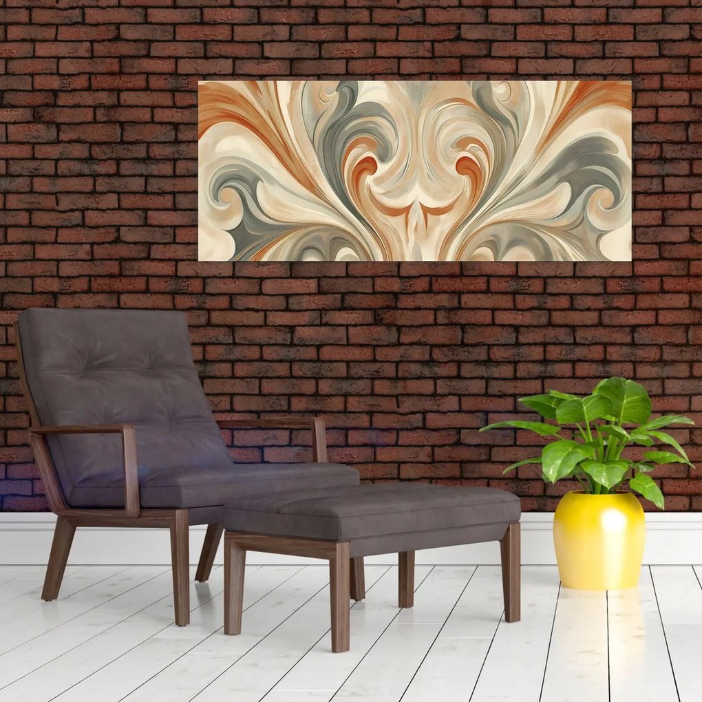 Kép - Örvények földszínekkel (120x50 cm)