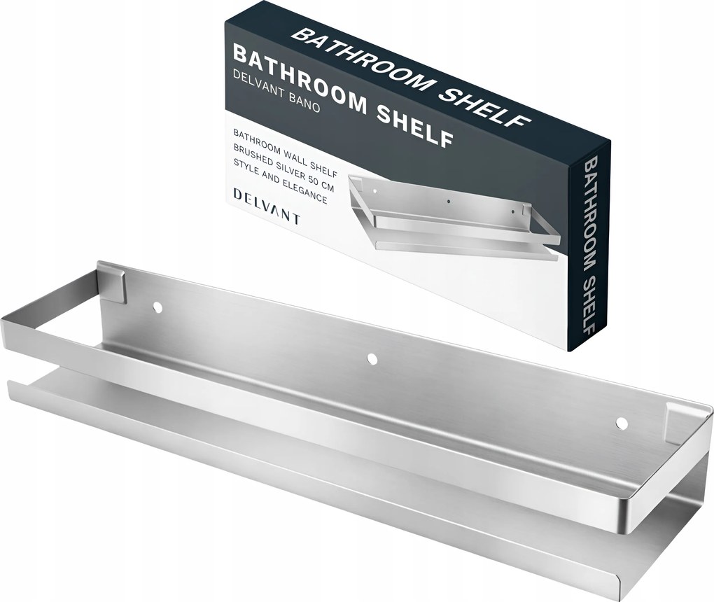 Fürdőszobai Akasztós Konyhai Zuhanypolc Delvant Bano Ezüst 50 CM