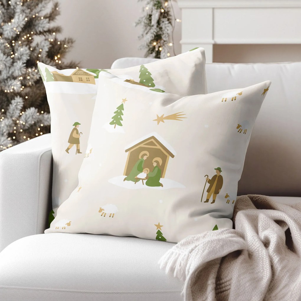 Goldea karácsonyi pamut párnahuzat - karácsonyi dalok 45 x 45 cm