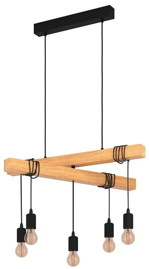 Eglo 43629 - Csillár zsinóron TOWNSHEND 5xE27/60W/230V