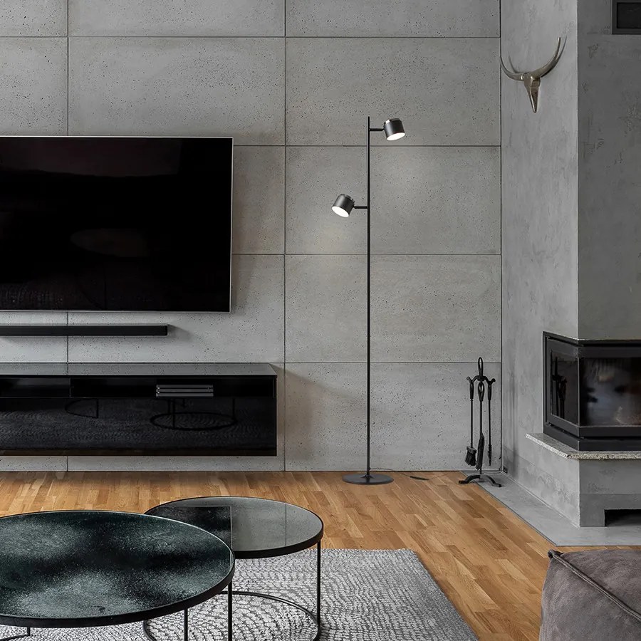 RENDL NOVA II stojanová černá chrom/mléčný akryl 230V LED 2x3.5W 3000K