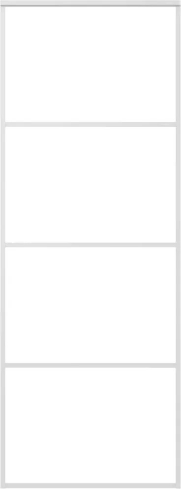 vidaXL fehér matt ESG üveg és alumínium tolóajtó 76 x 205 cm