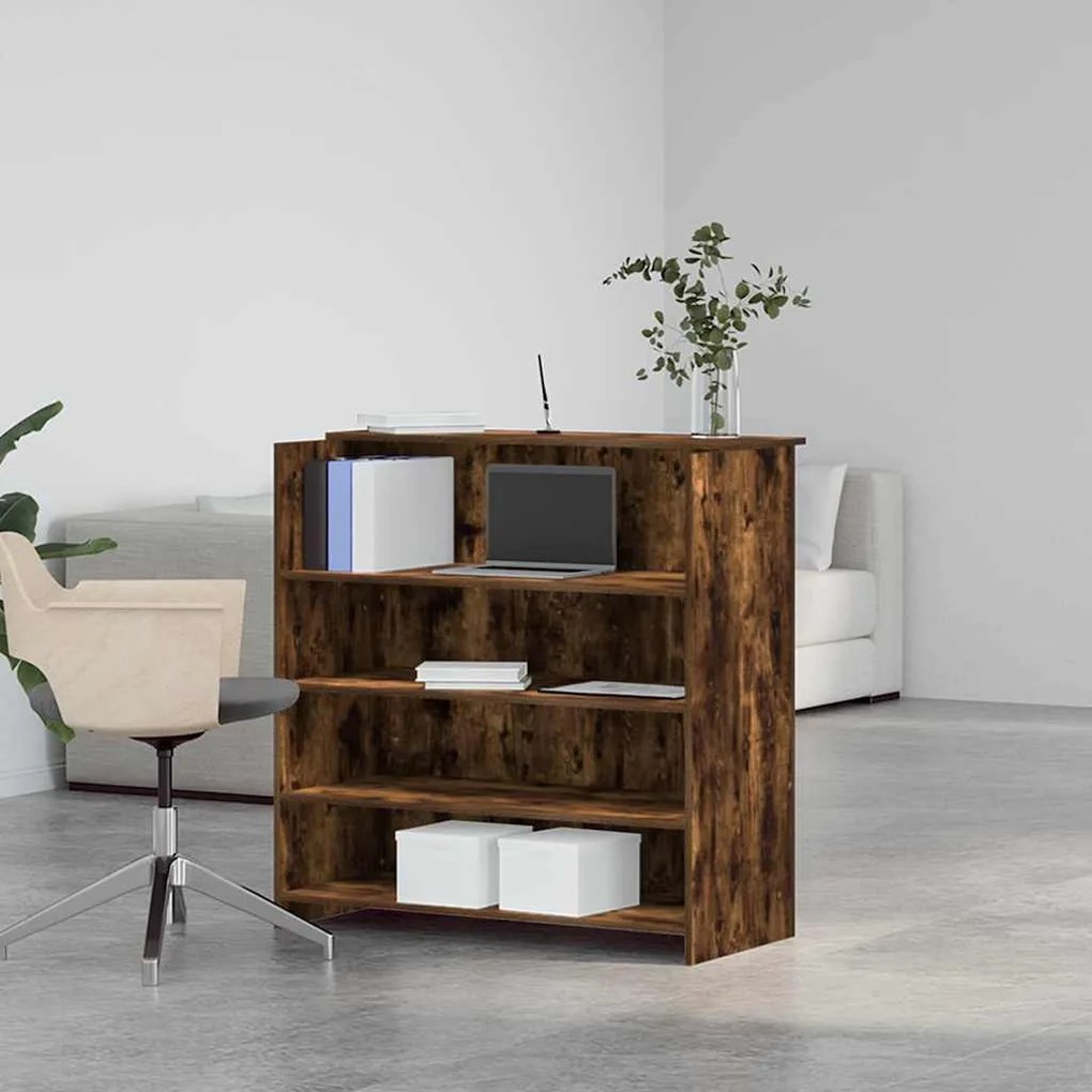 recepciós pult füstös tölgy 100x50x103,5 cm szerelt fa