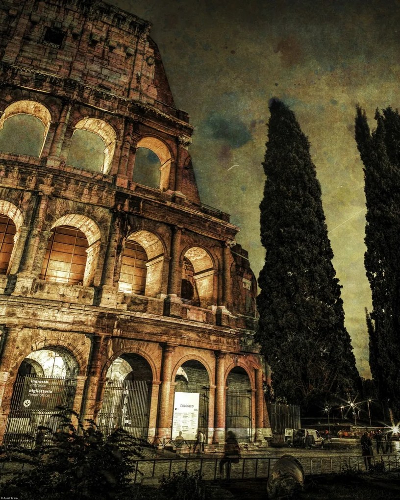 Poszter 40x50cm Híres római Colosseum 4, Assaf Frank