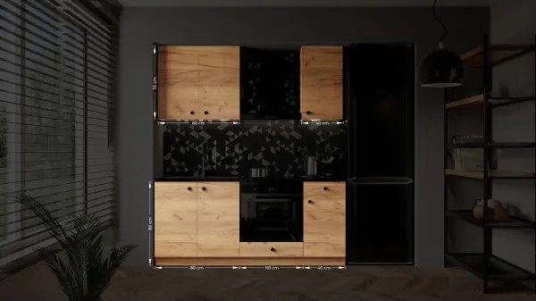 CLAIRE 180 cm konyhablokk, craft tölgy