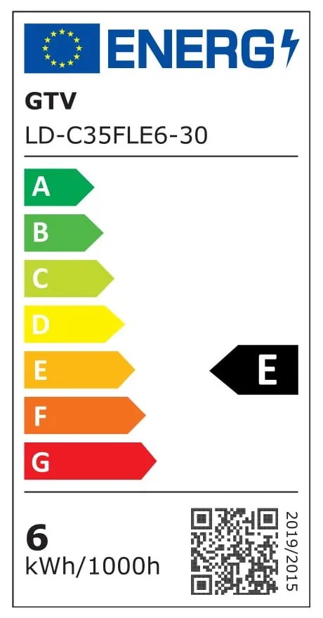 Meleg fehér szálas izzó E14, 6 W – GTV