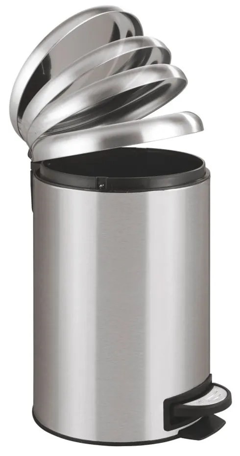 Leman ezüstszínű pedálos szemetes, 12 l - Wenko