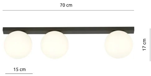 Mennyezeti lámpa FIT 3xE14/10W/230V fekete/fehér