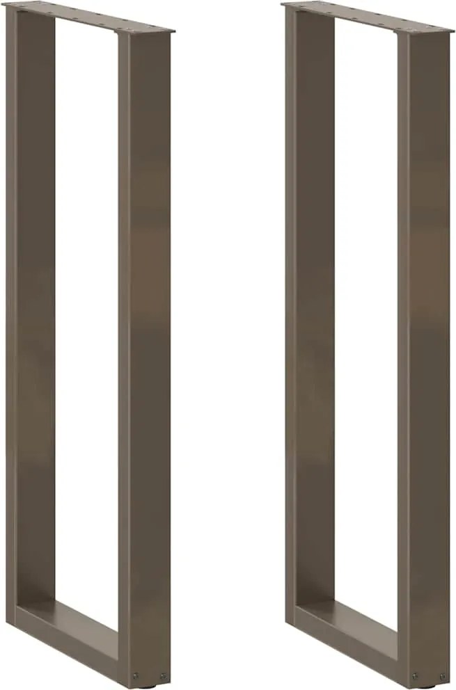 vidaXL 2 db U alakú bárasztalláb natúr acélból 40x(110-111) cm