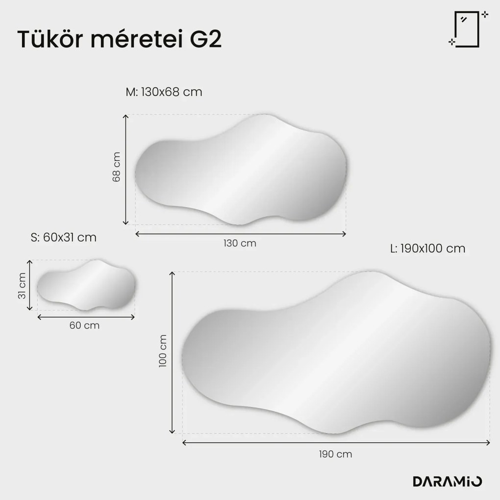 Atipikus tükör LED világítással G2