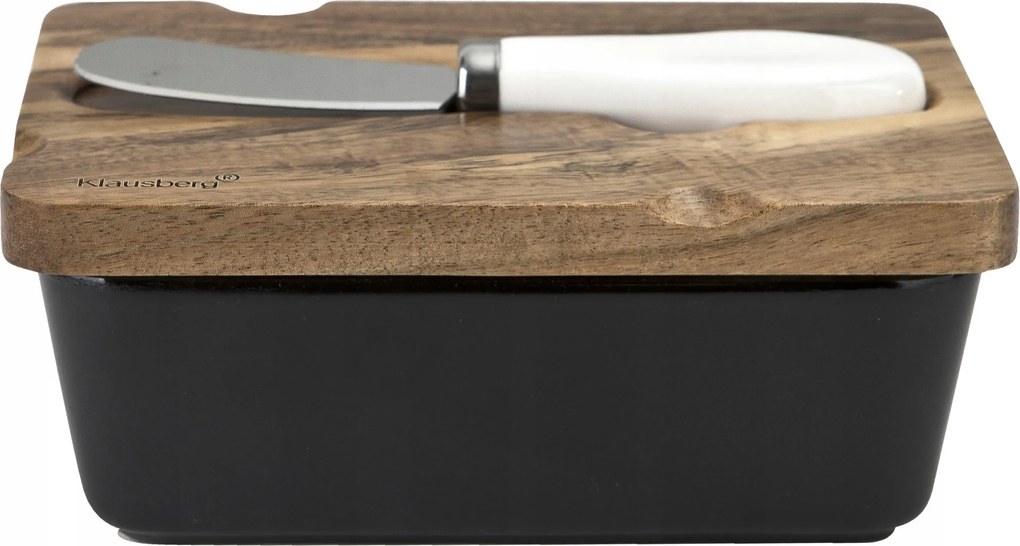 Kerámia vajtartó késsel KB-7784 fekete