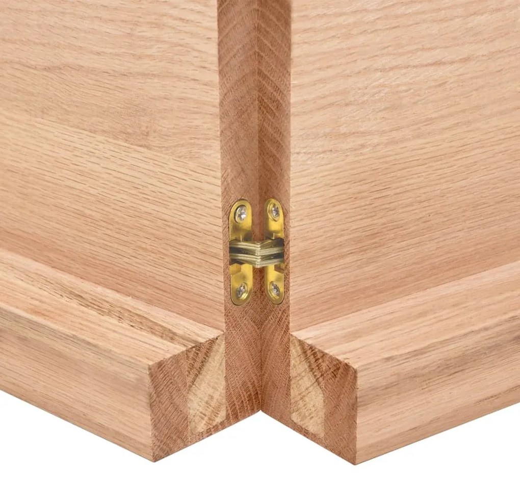 világosbarna kezelt tömör tölgyfa fali polc 180 x 50 x (2-6) cm
