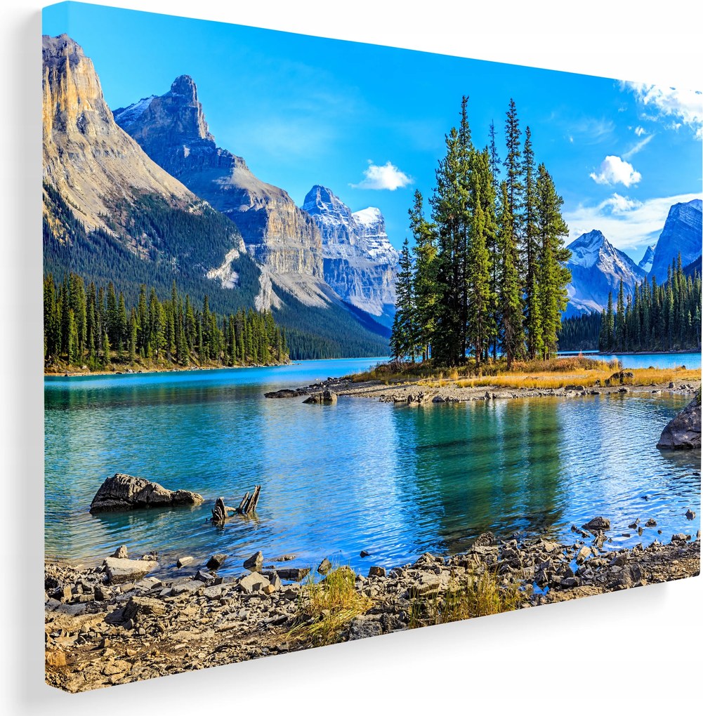 Prémium vászonkép Hegyek tó tájkép természet 40x30 cm