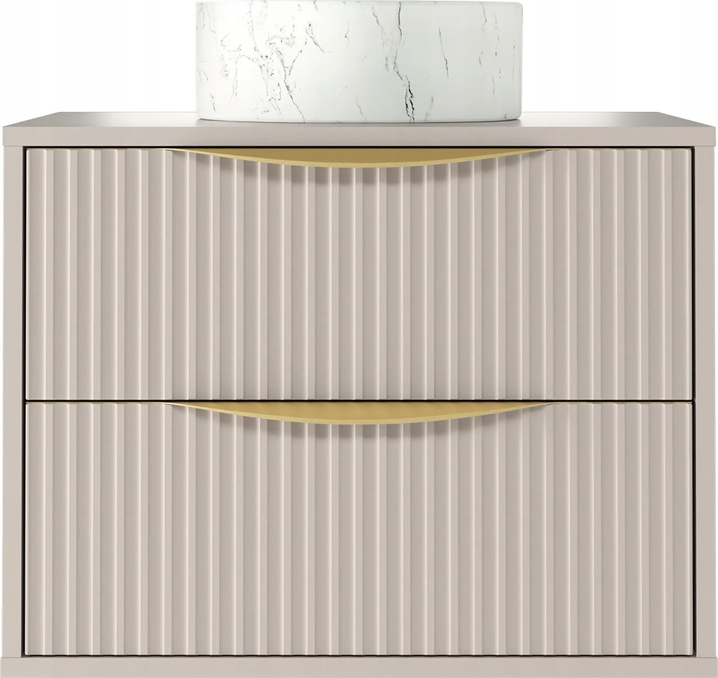 Avila fali mosdószekrény felsőrésszel 60 cm kasmír/arany