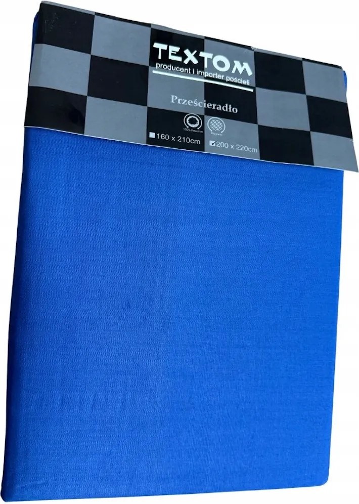 Pamut Lepedő Szatén 100% 200x220CM Sötétkék Gumi Nélkül