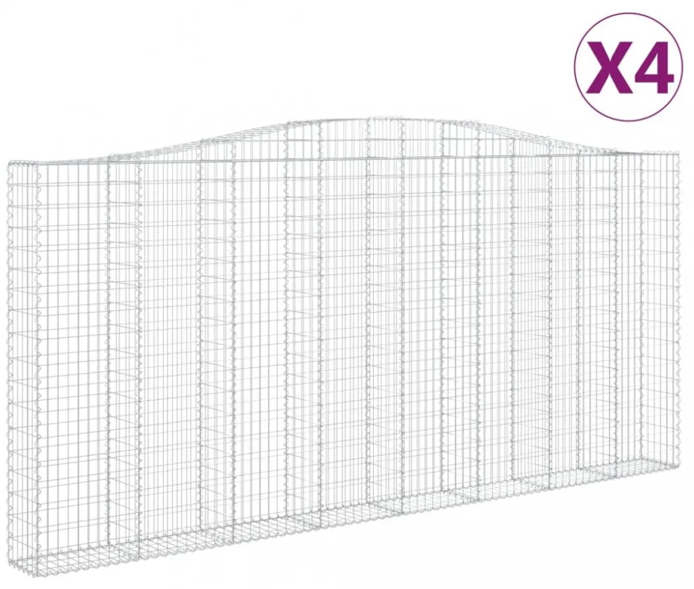 4 db íves horganyzott vas gabion kosár 400x30x180/200 cm