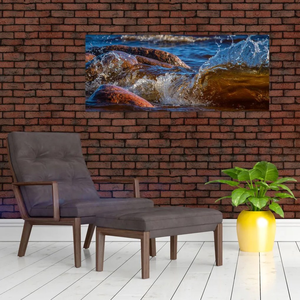 Részletes kép - víz a kövek között (120x50 cm)