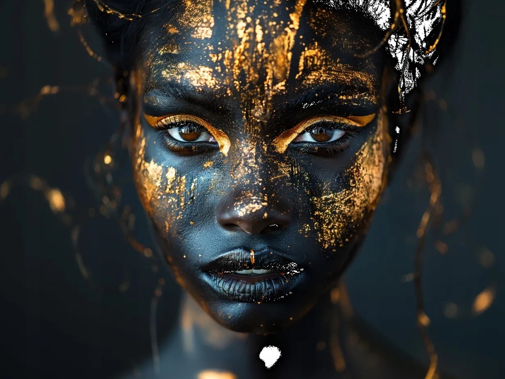 Vászonkép Canvas Portré Arany Arc Misztikus Nő Művészet 100x75