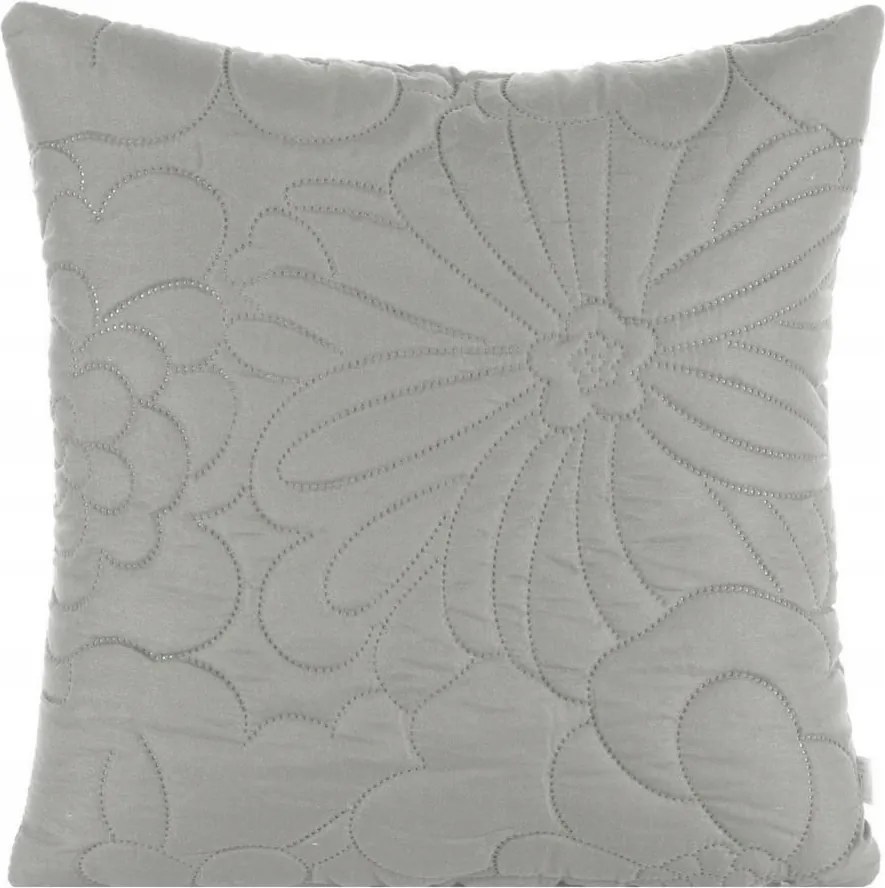 Párnahuzat 40x40 ezüst, virágmintás