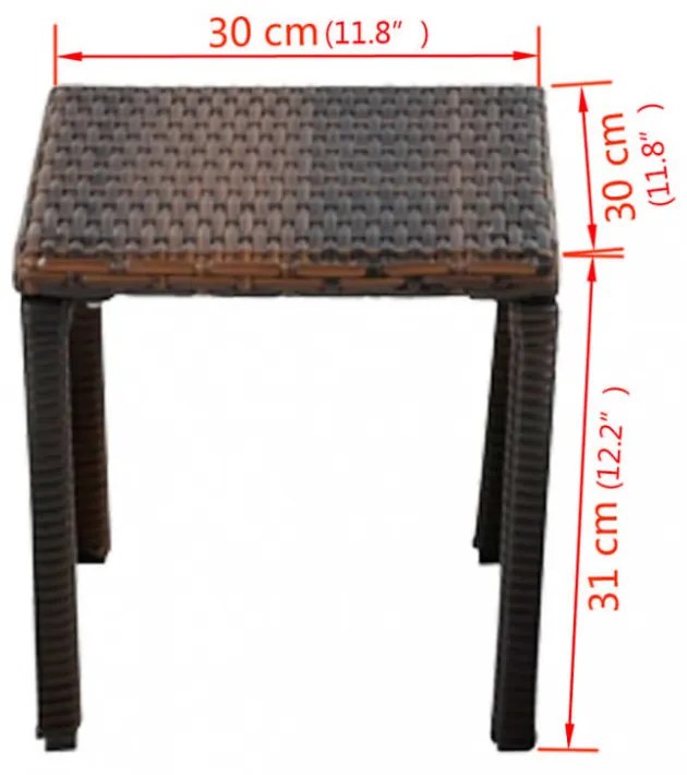 barna polyrattan napozóágyak asztallal
