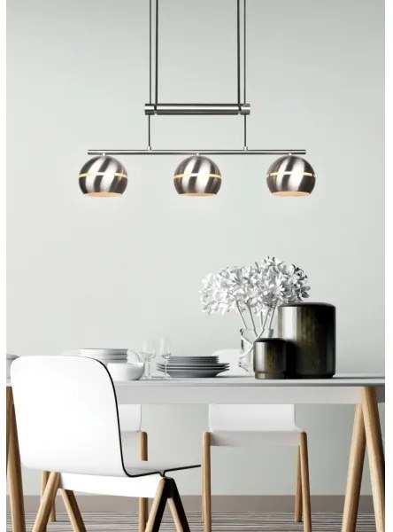 Trio - Csillár zsinóron FLETCHER 3xE14/40W/230V matt króm