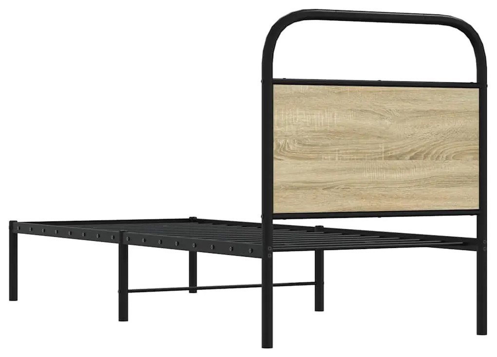 ágykeret matrac nélkül 75x190 cm sonoma tölgyfa műfa