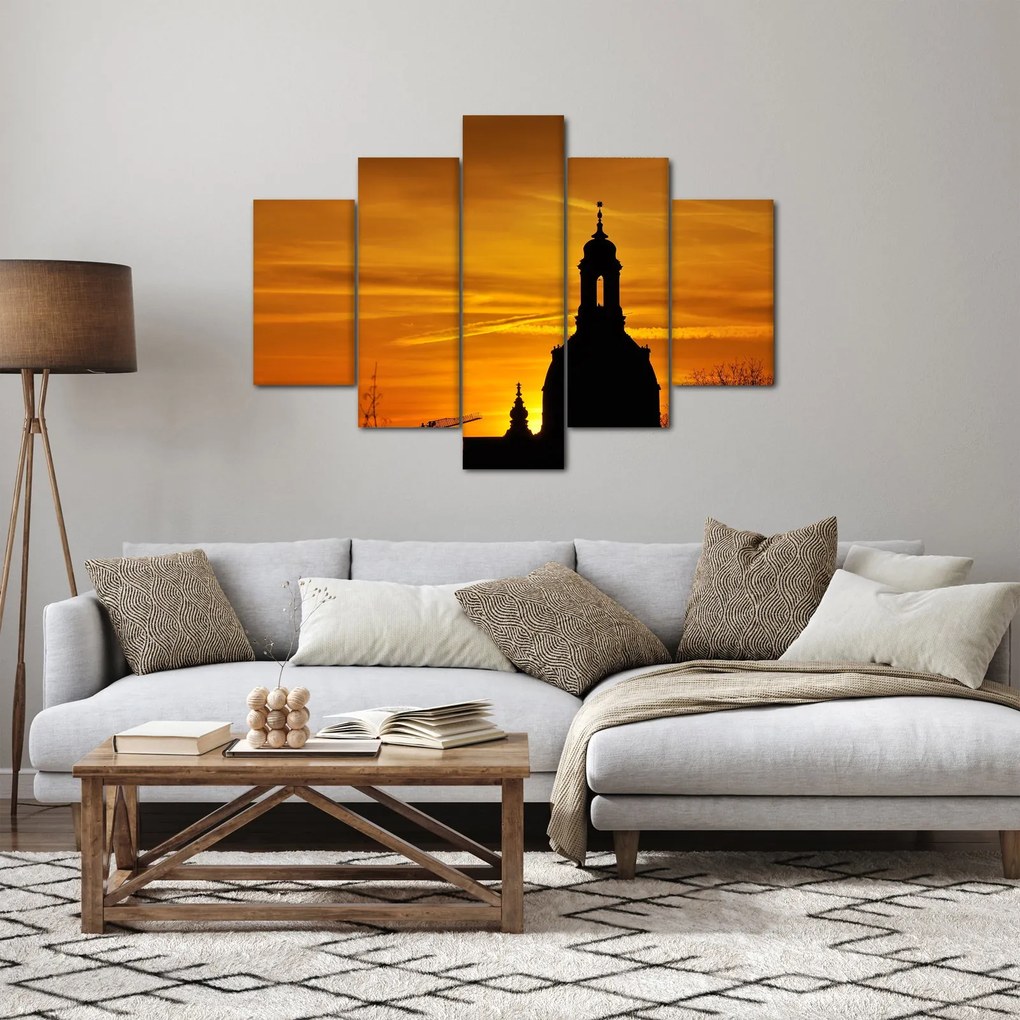 Templom a naplementében képe (150x105 cm)