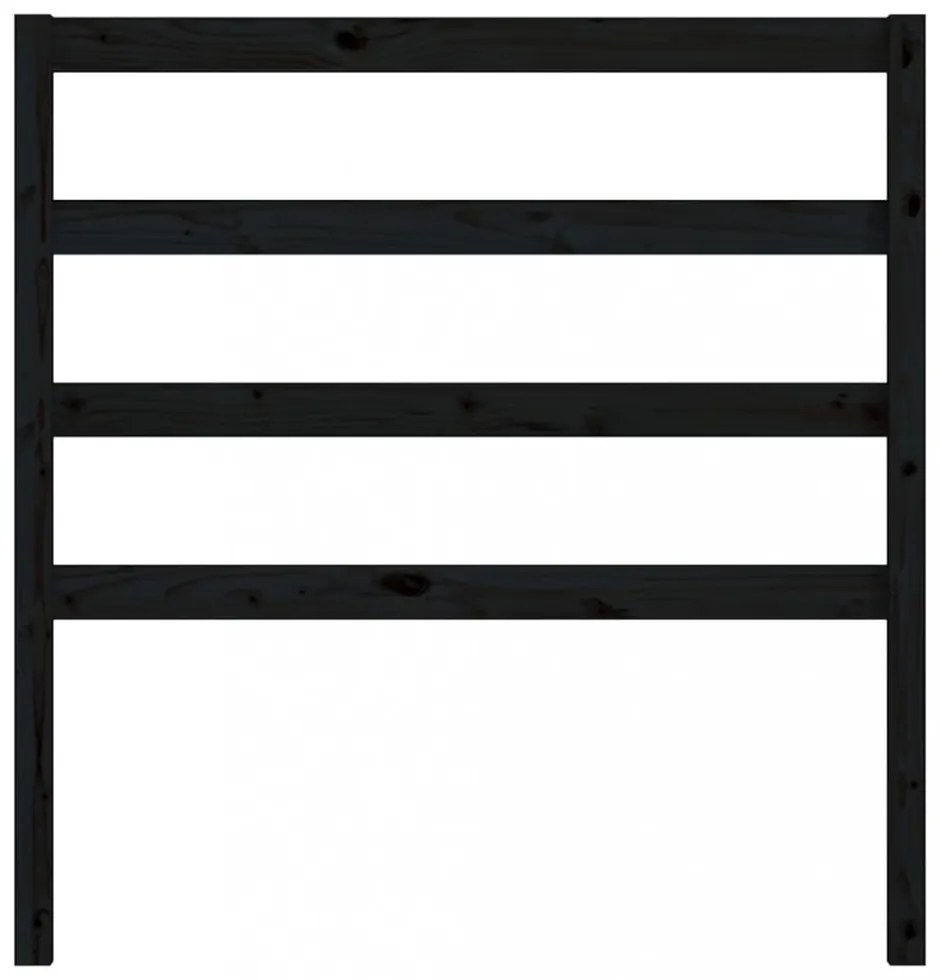 fekete tömör fenyőfa ágy fejtámla 95 x 4 x 100 cm