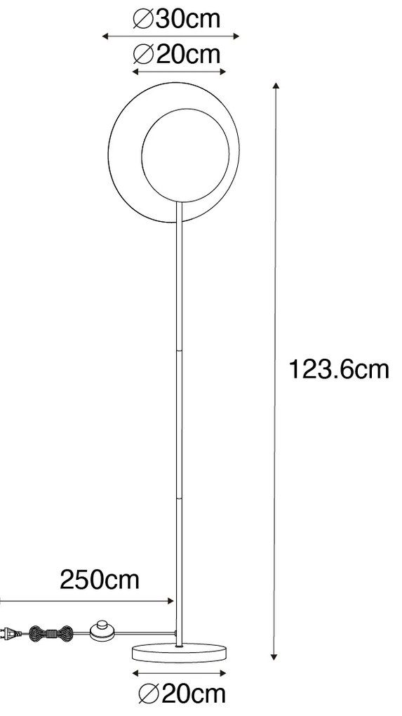 Art Deco állólámpa fekete arannyal - Emilienne
