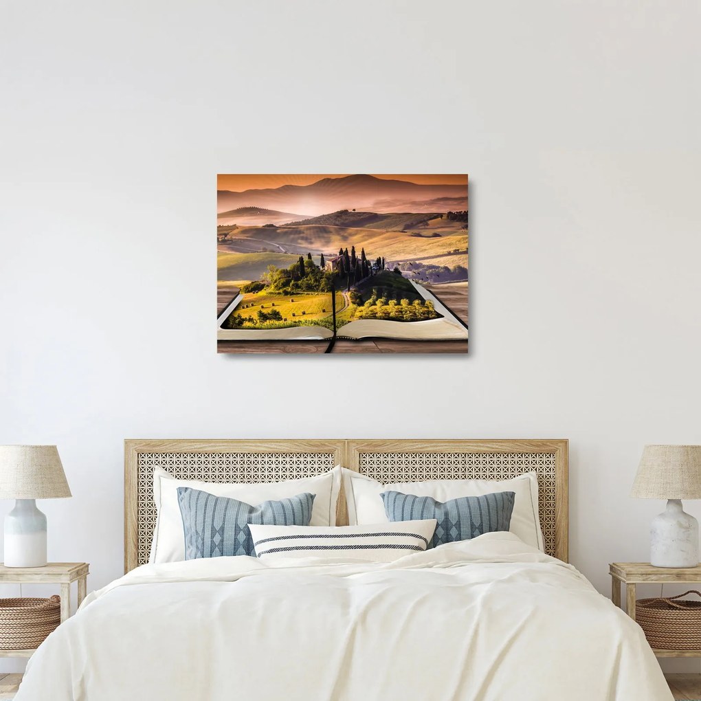 A táj egy könyvben képe (üvegen) (70x50 cm)