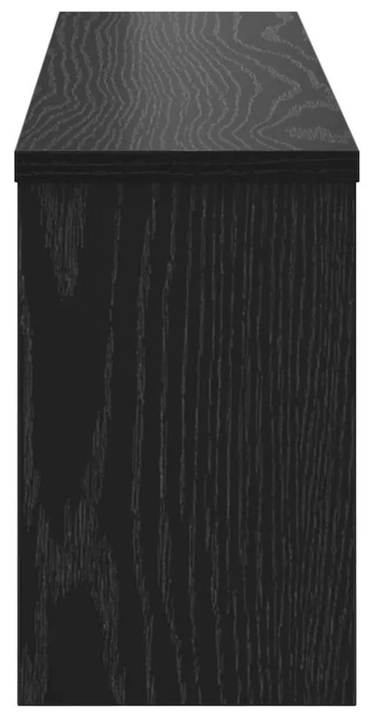 Fali Kabáthorog polcokkal Musta tammi 75 x 16 x 26 cm Faanyag